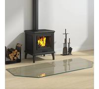 Fireplace Glass Plate Transparent Tempered Glass 120x50cm BevelEdge Floor Shield