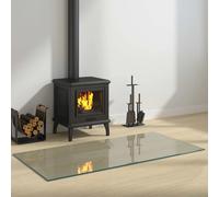 Fireplace Glass Plate Transparent Tempered Glass 120x60cm Heat Resistant 250kg.