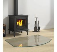 Fireplace glass plate Transparent Tempered Glass 80 x 60 cm Heatproof Protector