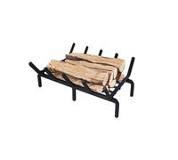 Fireplace Grate Firewood Log Burning Rack Fire Grates, Wood Stove Firewood Burning Rack Holder Black, Kindling Tools Pit Wrought Iron
