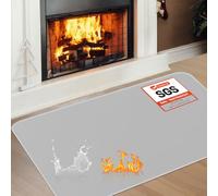 Fireplace Hearth Mat, 2' X 3'6'' X 0.04'' Fireplace Mat Fireproof, Hearth Pads for Wood Stove Fireplace Indoor, Fireplace Rug Protects Floors Carpets from Sparks Embers, Grey