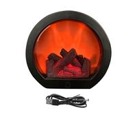 Fireplace Lantern, Flameless LED Fire Lamp, Battery Operated USB Rechargeable Light with Flickering Flame Effect for Indoor Outdoor Patio, Balcony, Garden, Camping, Christmas Decor, 28x12x20.3cm