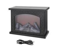 Fireplace Lantern | USB Charging LED Fire Lamp | Battery Operated USB Charging Decorative Flameless Tabletop Light for Indoor Outdoor Balconies Porches Patios Gardens Living Rooms Camping Christmas