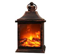 Fireplace Lantern Vintage USB Battery Operated Simulation Fireplace Lamp with Hanging Ring Flameless Faux Fireplace, No Battery