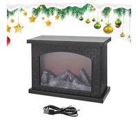 Fireplace Lanterns,Flameless LED Fire Lamp - Flameless Decorative Battery Operated Fireplace Lantern USB Charging for Balconies Living Rooms Home Outdoor Patio Garden Christmas Porch