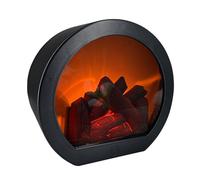 Fireplace Light, Farmhouse Lantern, Electric LED Decoration with Realistic Flame for Indoor Outdoor Entryway Patio Bedroom