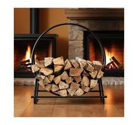 Fireplace Log Rack, Wrought Iron Firewood Storage for Indoor and Outdoor Use, Garden and Terrace Wood Shed