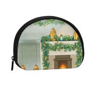 Fireplace Mantel Decorated Printed Seashell Portable Mini Change Storage Bag, Durable and Portable