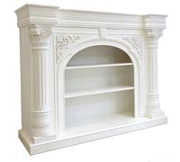 Fireplace Mantel French Style Solid Wood Carved Fireplace Mantel Ornate Decorative Surround Decorative(Large)