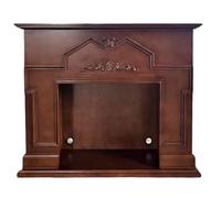 Fireplace Mantel Solid Birch Wood Traditional Fireplace Mantel with Carved Details & Walnut Finish Decorative