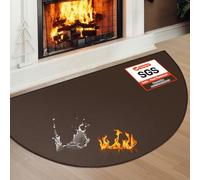Fireplace Mats Fireproof, 2' x 3'6'' x 0.04'' Fire Retardant Rugs for Fireplace, Wood Stove Hearth Pads for Fireplace Indoor, Fireplace Rug Protects Floors Carpets from Sparks Embers, Brown