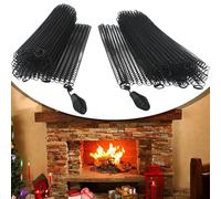 Fireplace Mesh Curtain Set, 2Panels to Shield Against Sparks and Heat