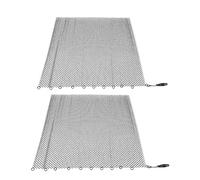 Fireplace Mesh Screen Curtain 2 Panels Hanging Replacement Safety Screens for Wood Burning Fireplace Stainless Steel Black (24 * 22in)