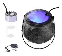 Fireplace Ornaments for Living Room Halloween Witch Cauldron Fog Maker Lighted Cauldron Halloween Party Holiday Decorations Garden Metal Ornaments (A, 15cm)