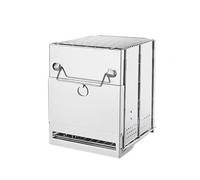 Fireplace Outdoor Folding Wood-Burning Mini Stainless Steel Grill for BBQ, Camping, Picnics, Charcoal Stove, Barbecue Rack(210 * 200 * 270mm)