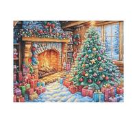 Fireplace Pine Tree Home Leisure Life Rural 500 Piece Jigsaw Puzzle for Adults Teens Jigsaw Post Exam Relaxation Challenging Design Great Gift for Students Stress Reliever 500 PCS
