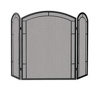 Fireplace Screen 3 Panel Fireplace Screen Large Arched Guard Fire Screens Iron Outdoor Metal Decorative Mesh Black Wrought Iron Fire Place Panels Spark Guard Cover small gift