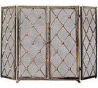 Fireplace Screen, 3 Panel Metal Decorative Mesh Gate, Iron Fireplace Mesh Cover, Folding Large Flat Guard Fire Screens For Indoor Outdoors (Color : small gift
