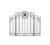 Fireplace Screen European Three Folding Iron Black Fireplace Screen Fireproof Fence Fireplace Decoration Accessory Spark Guard Cover (A) small gift