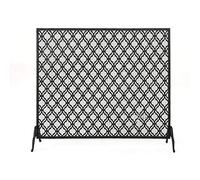 Fireplace Screen,Fire Screen Iron Mesh Fireplace Screen, Black,Hollow Wrought Iron Black Fireplace Partition Vertical Screen Fireplace Screen Feito na China (Gold)