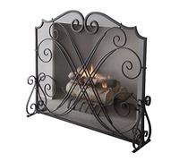 Fireplace Screen Fireplace Screen Large Flat Protective Fire Screen Metal Decorative Mesh Solid Wrought Iron Fireplace Panel Black Decorative spark grates