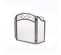 Fireplace Screen Fireplace Screen, Protective Fence, Fireproof Screen Decorative, Iron Decoration, Three Folding Screen Spark Guard Cover (A) small gift