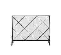 Fireplace Screen Fireplace Screen Thick Line Diamond Large Grid Decorative Iron Easy Assembly Solid Fireplace Cover Spark Guard Cover (1) small gift
