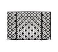 Fireplace Screen Indoor Fireplace Screen 3 Panel Pewter Wrought Iron Large Screen Outdoor Metal Decorative Mesh Cover Solid Baby Safe Proof Fire Place Fence Leaf Design S small gift
