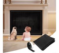 Fireplace Screen Panel Standing Gate, Decorative Mesh Screen Flame Guard Mesh Fireplace Spark Guard, Fireplace Screens, Safety Net Doors (A)