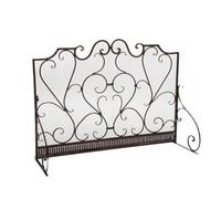 Fireplace Screen Vintage Free-Standing Metal Fireplace Screen with Mesh, Fire-Resistant Decorative Divider and Safety Guard(Bruin)