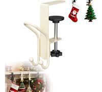 Fireplace Stocking and Garland Hanger, 2026 New Garland Hangers for Mantle,No-Drill Hook Organizer,Adjustable Metal Hooks,Holiday Decor Garland Hanger for Door Frame (Beige,1PC)