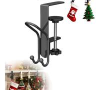 Fireplace Stocking and Garland Hanger, 2026 New Garland Hangers for Mantle,No-Drill Hook Organizer,Adjustable Metal Hooks,Holiday Decor Garland Hanger for Door Frame (Black,1PC)