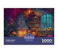 Fireplace Study 1000 Piece Jigsaw Puzzle for Adults Cozy Paper Puzzle Game Night Forest Focus Home Gift 52x38cm/1000pcs