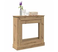 Fireplace Surround Artisan Oak 90x30x90 cm Engineered Wood Mantel Shelf LED Wall