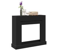 Fireplace Surround Black Oak 100x30x87.5 cm Engineered Wood Mantel with Shelf