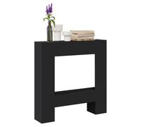 Fireplace Surround Black Oak 81x18x82cm Engineered Wood Mantel Shelf LED-safe-OK