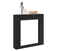 Fireplace surround Black oak engineered wood 100x20x100 cm mantel shelf LED safe