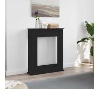Fireplace Surround Black Oak Look Wood Material 75 x 20 x 87.5 cm Fireplace Shelf for Electric Fireplaces with Wall Mount Fireplace Accessories for Living Room and Patio