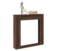 Fireplace surround Brown Oak 100x20x100cm Engineered Wood Mantel Shelf LED-safe