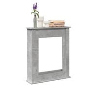 Fireplace Surround Concrete Grey 75x20x87.5cm Engineered Wood Mantel Shelf LED.