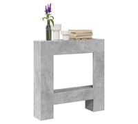 Fireplace Surround Concrete Grey 81x18x82cm Engineered Wood Mantel Shelf LED Fit