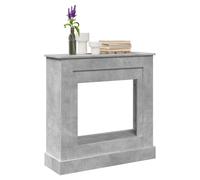 Fireplace Surround Concrete Grey 90x30x90cm Engineered Wood Mantel Shelf for LED