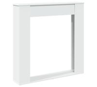 vidaXL Fireplace Surround/Fire Frame - White Engineered Wood Mantel with Decorative Shelf - 100 x 20 x 100 cm