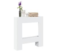 Fireplace Surround Mantel White 81x18x82 cm Engineered Wood LED Display Modern