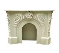 Fireplace Surround Ornate Carved Solid Birch Wood Fireplace Mantel Classic Arched Decorative Surround