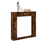 Fireplace Surround Smoked Oak Engineered Wood Mantel Shelf 100x20x100cm Wall Fix