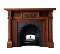 Fireplace Surround Solid Wood Traditional Fireplace Mantel with Carved Details and Arched Firebox Surround