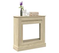 Fireplace Surround Sonoma Oak 90x30x90 cm Engineered Wood Mantel Shelf LED Ready