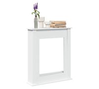 Fireplace Surround White 75x20x87.5cm Engineered Wood Mantel Shelf LED-CompactUK