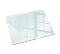 Fireplace Tempered Glass Hearth Plate 80x60cm (31.5x23.6") Log Burner Floor Protection Heat Spark Scratch Resistant Sturdy Rectangular Transparent Polished Edge